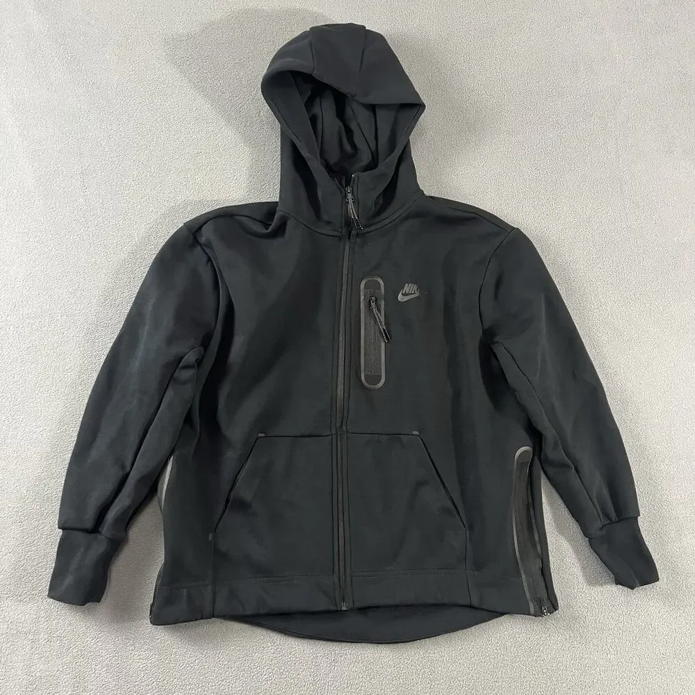 Nike Hoodie Womens Size Medium Black Tech Fleece Sportswear Full Zip Athletic